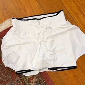 Women's White Athletic Skort with Black Trim